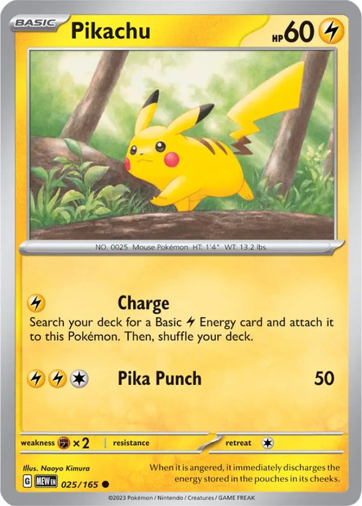 Pikachu (025/165) [Scarlet & Violet 151] - Pokemon Single