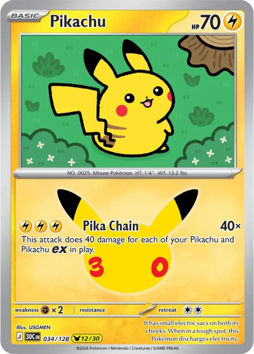 Pikachu - 034/128 [ME: 30th Celebration]