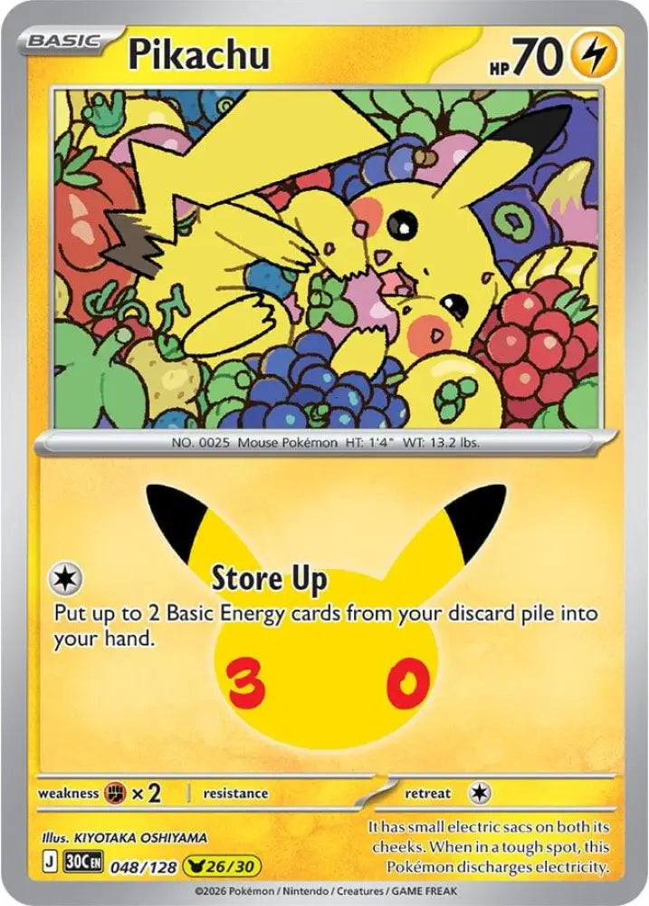 Pikachu - 048/128 [ME: 30th Celebration]