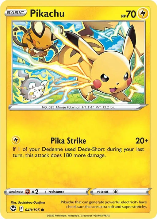 Pikachu (049/195) [Sword & Shield: Silver Tempest] - Pokemon Single