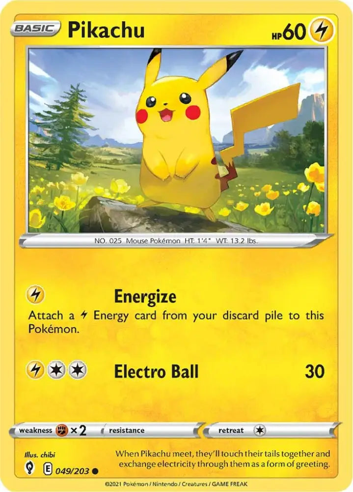 Pikachu (049/203) [Sword & Shield: Evolving Skies] - Pokemon Single