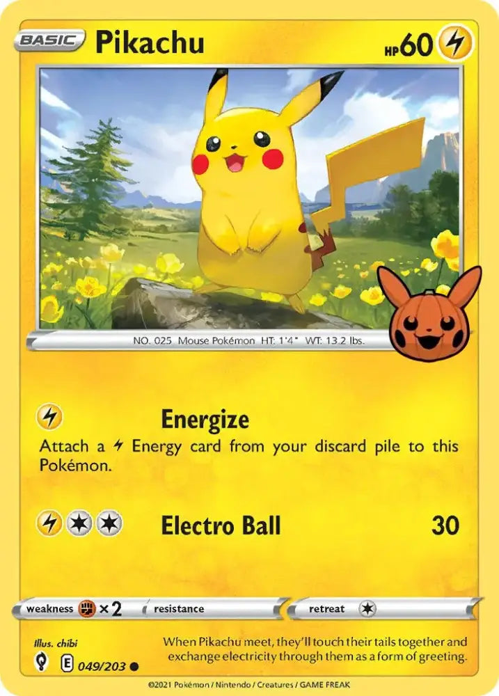Pikachu (049/203) [Trick or Trade] - Pokemon Single