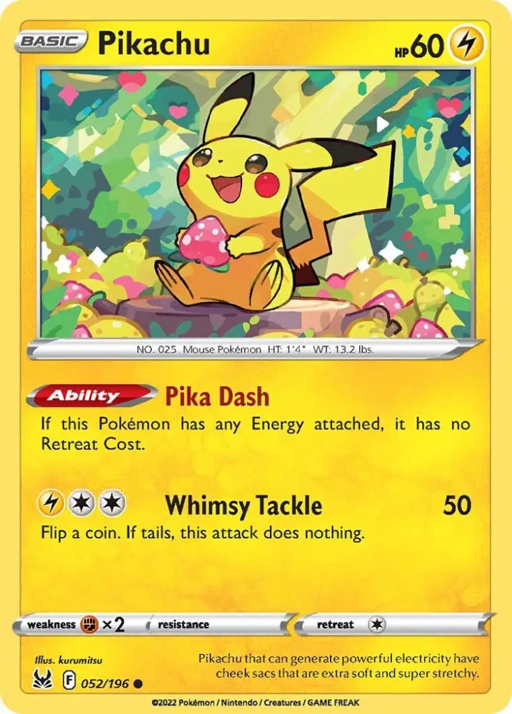 Pikachu (052/196) [Sword & Shield: Lost Origin] - Pokemon Single