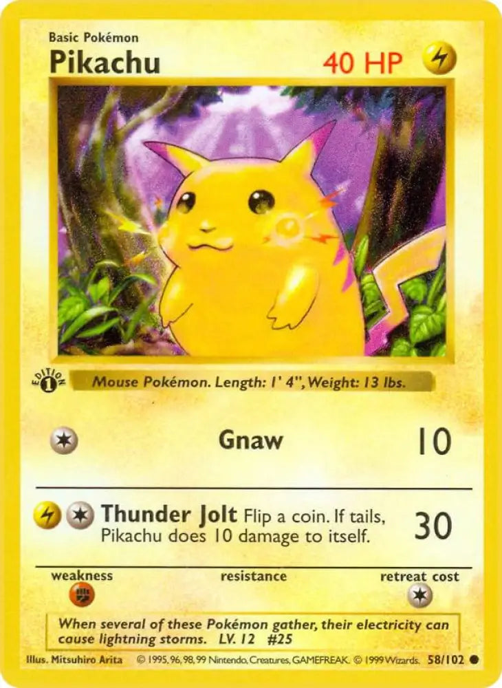 Pikachu (058/102) [Base Set Shadowless (Unlimited)]