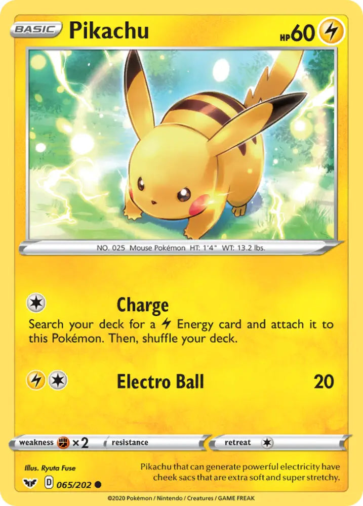 Pikachu (065/202) [Sword & Shield: Base Set] - Pokemon Single