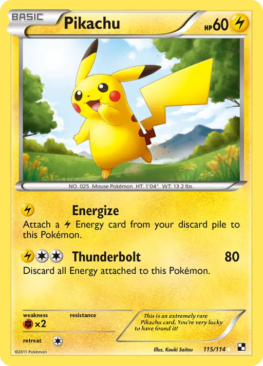 Pikachu (115/114) [Black & White: Base Set] - Pokemon Single