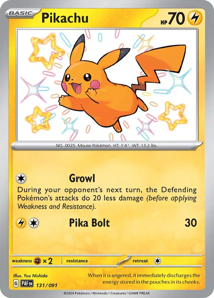 Pikachu (131/091) [Scarlet & Violet: Paldean Fates] - Pokemon Single