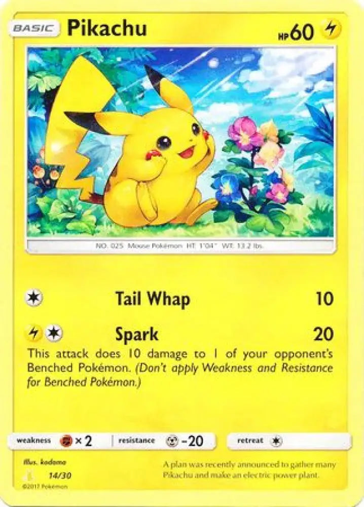 Pikachu (14/30) [Sun & Moon: Trainer Kit - Alolan Raichu] - Pokemon Single