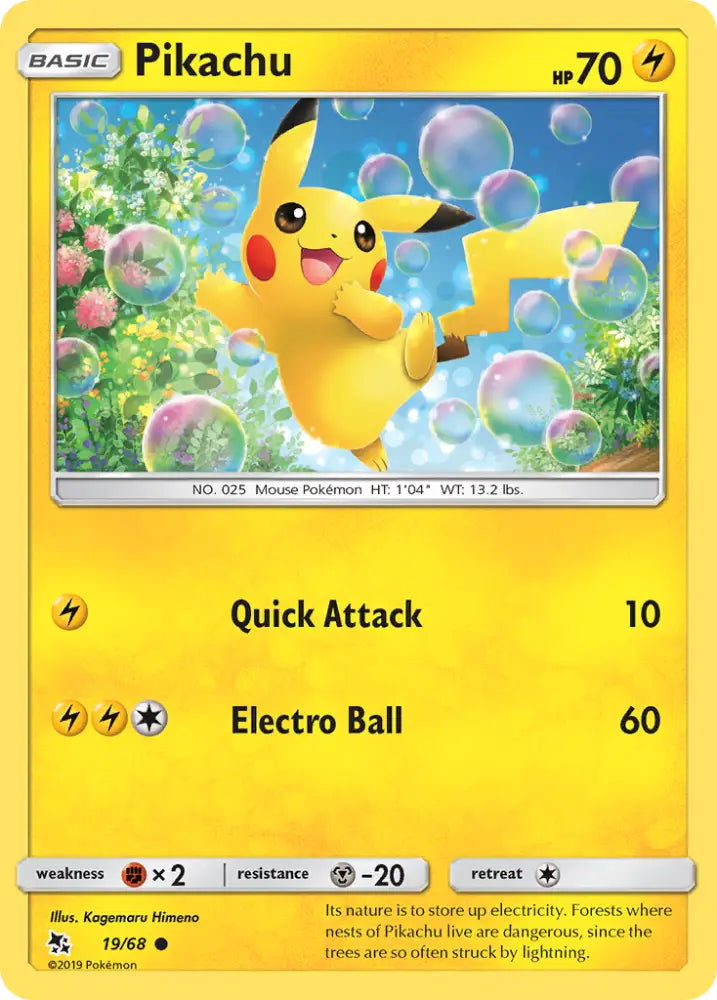 Pikachu (19/68) [Sun & Moon: Hidden Fates] - Pokemon Single