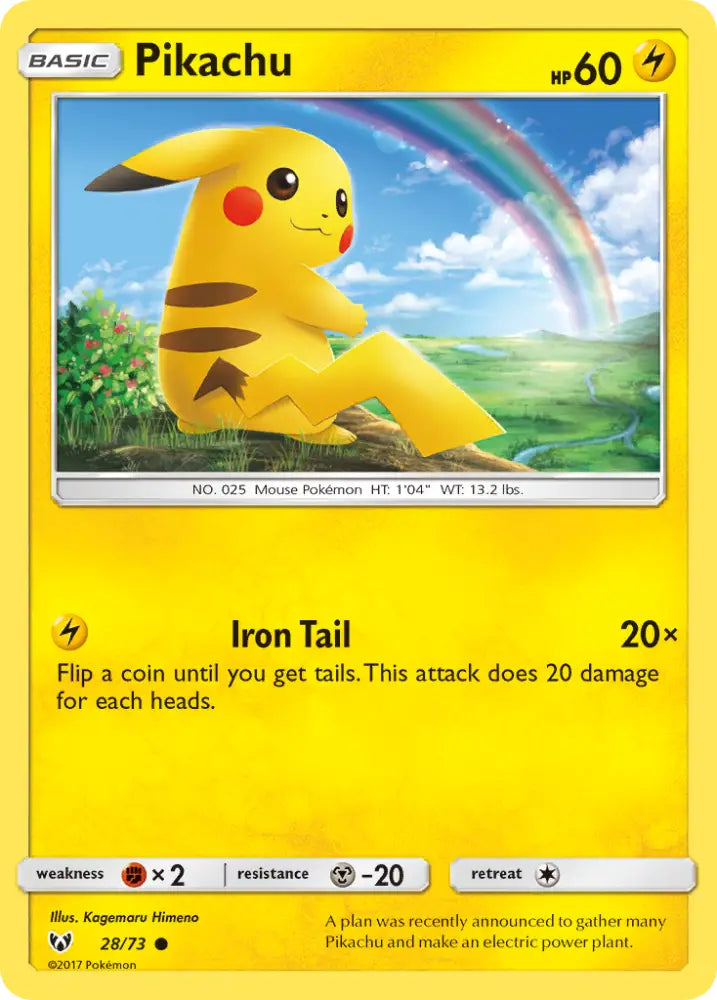 Pikachu (28/73) [Sun & Moon: Shining Legends] - Pokemon Single