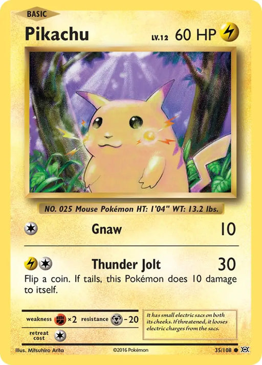 Pikachu (35/108) (Theme Deck Exclusive) (Cracked Ice Holo) [XY: Evolutions] - Pokemon Single