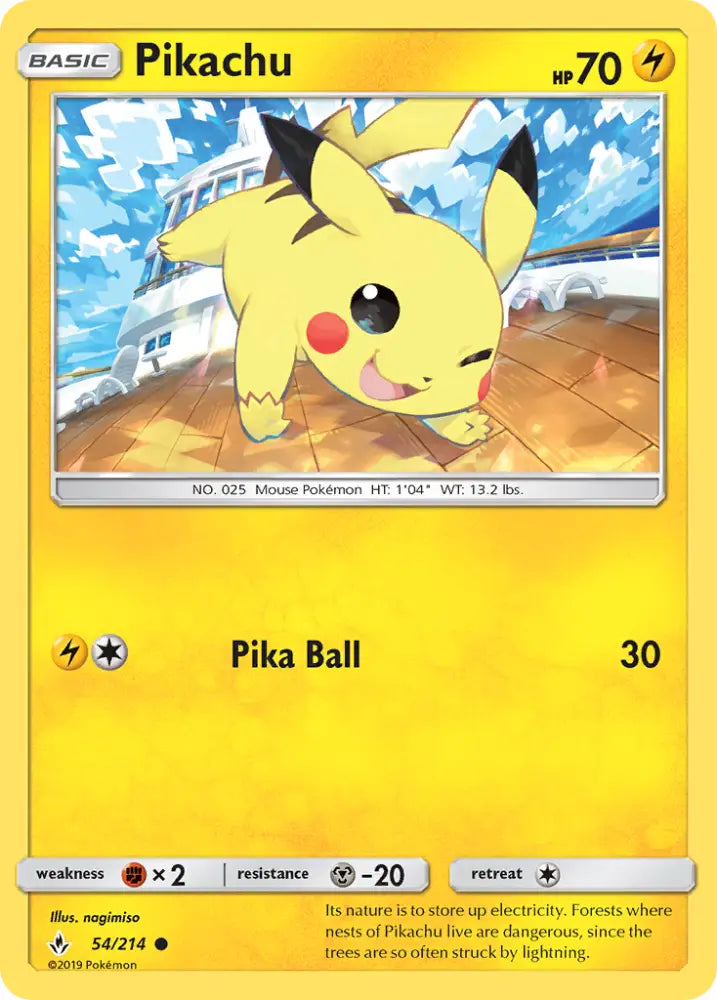 Pikachu (54/214) [Sun & Moon: Unbroken Bonds] - Pokemon Single