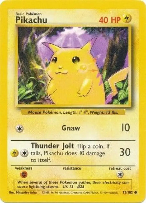 Pikachu (58/102) [Base Set Unlimited] - Pokemon Single