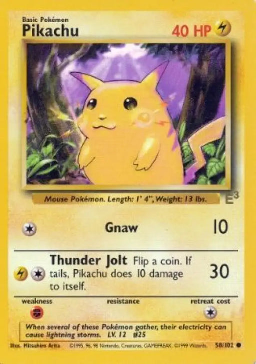 Pikachu (58/102) (E3 Stamped Promo) [Miscellaneous Cards] - Pokemon Single