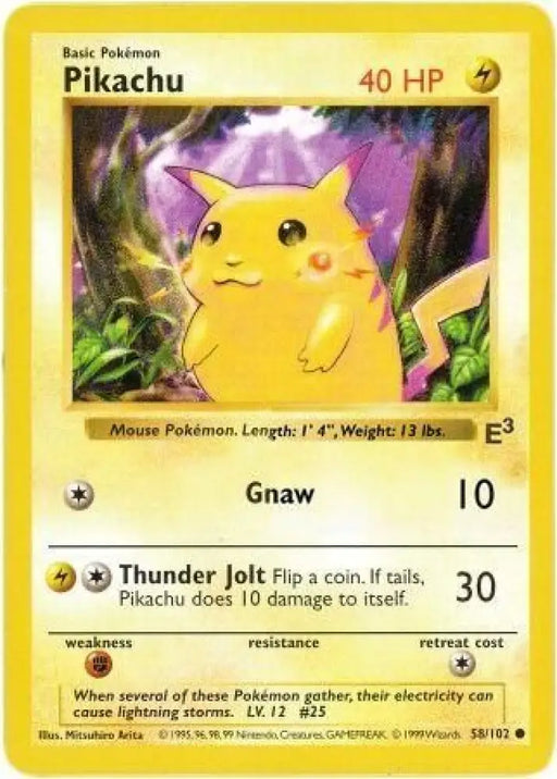 Pikachu (58/102) (E3 Stamped Promo with Red Cheeks) [Miscellaneous Cards] - Pokemon Single