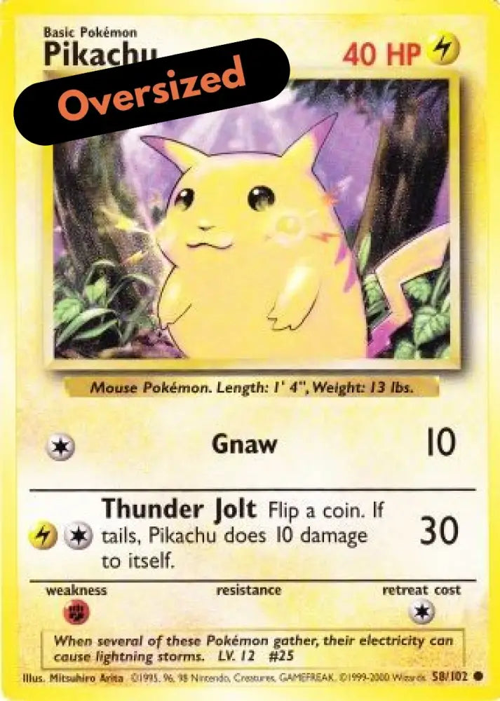 Pikachu (58/102) (Jumbo Card) [Base Set Unlimited] - Pokemon Single