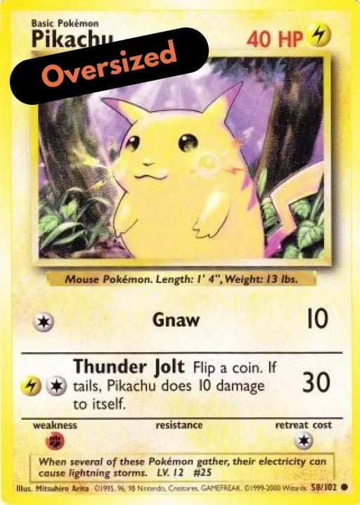 Pikachu (58/102) (Jumbo Card) [Base Set Unlimited] - Pokemon Single