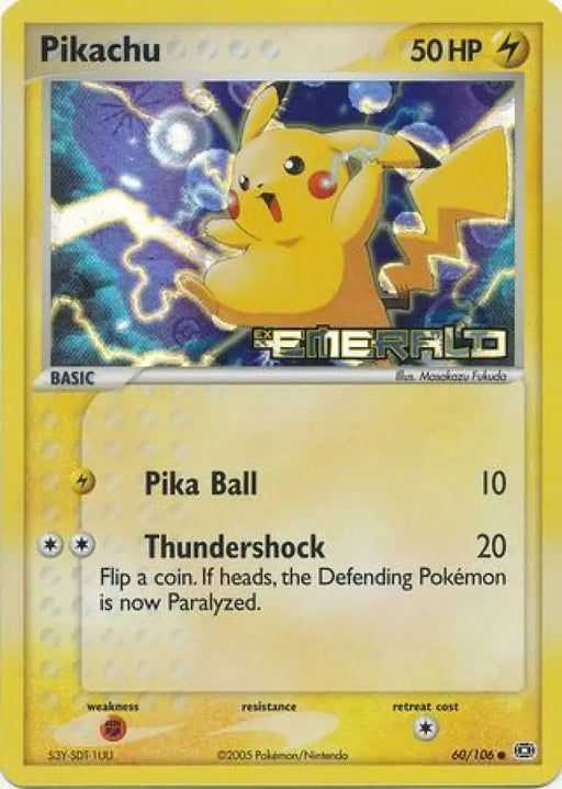 Pikachu (60/106) (Stamped) [EX: Emerald] - Pokemon Single