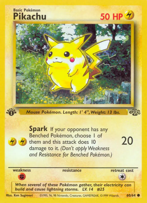 Pikachu (60/64) [Jungle 1st Edition] - Pokemon Single