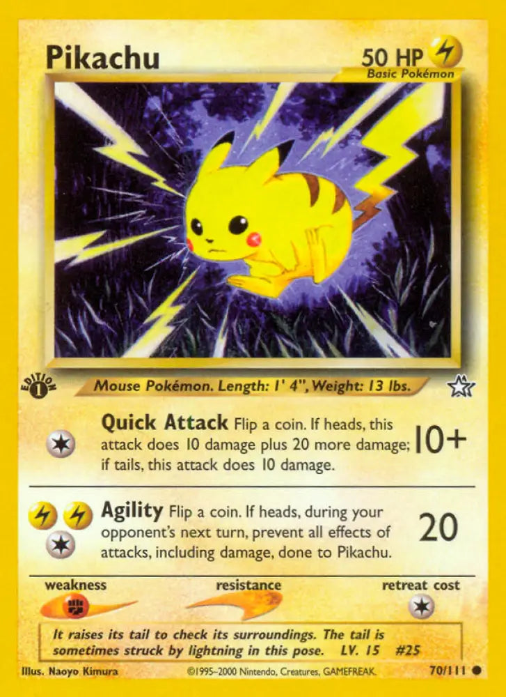 Pikachu (70/111) [Neo Genesis 1st Edition] - Pokemon Single