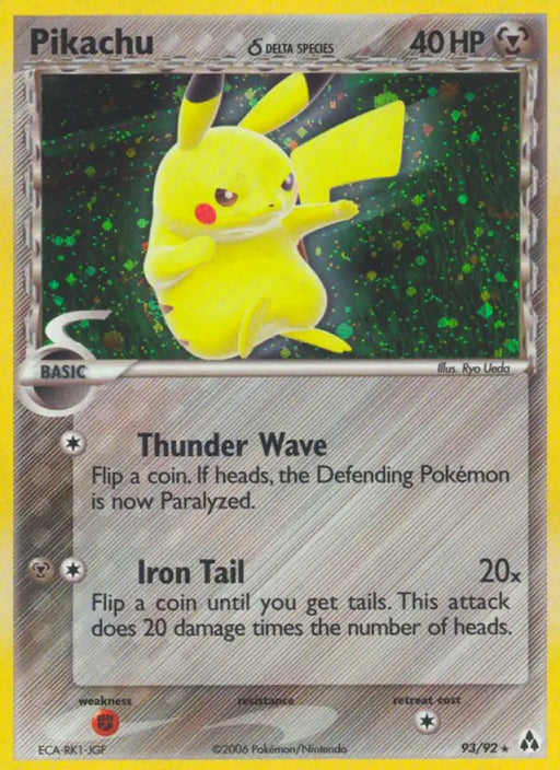 Pikachu (93/92) (Delta Species) [EX: Legend Maker] - Pokemon Single