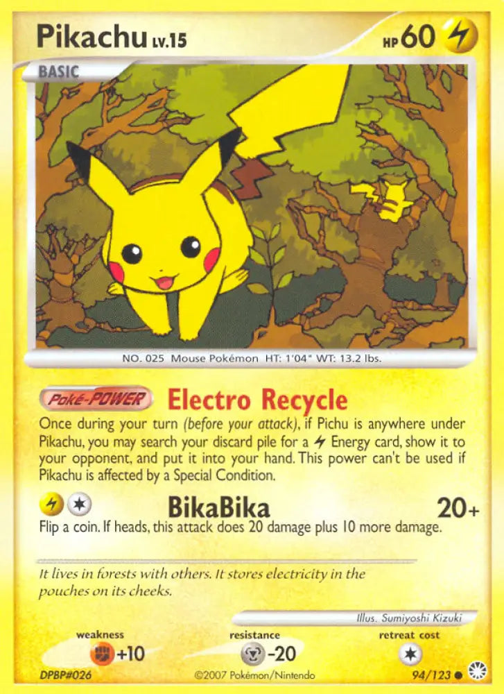 Pikachu (94/123) [Diamond & Pearl: Mysterious Treasures] - Pokemon Single