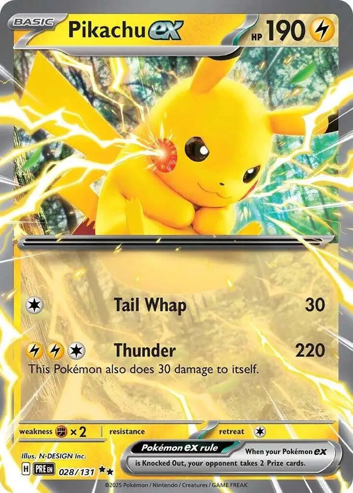 Pikachu ex (028/131) [Scarlet & Violet: Prismatic Evolutions] - Pokemon Single