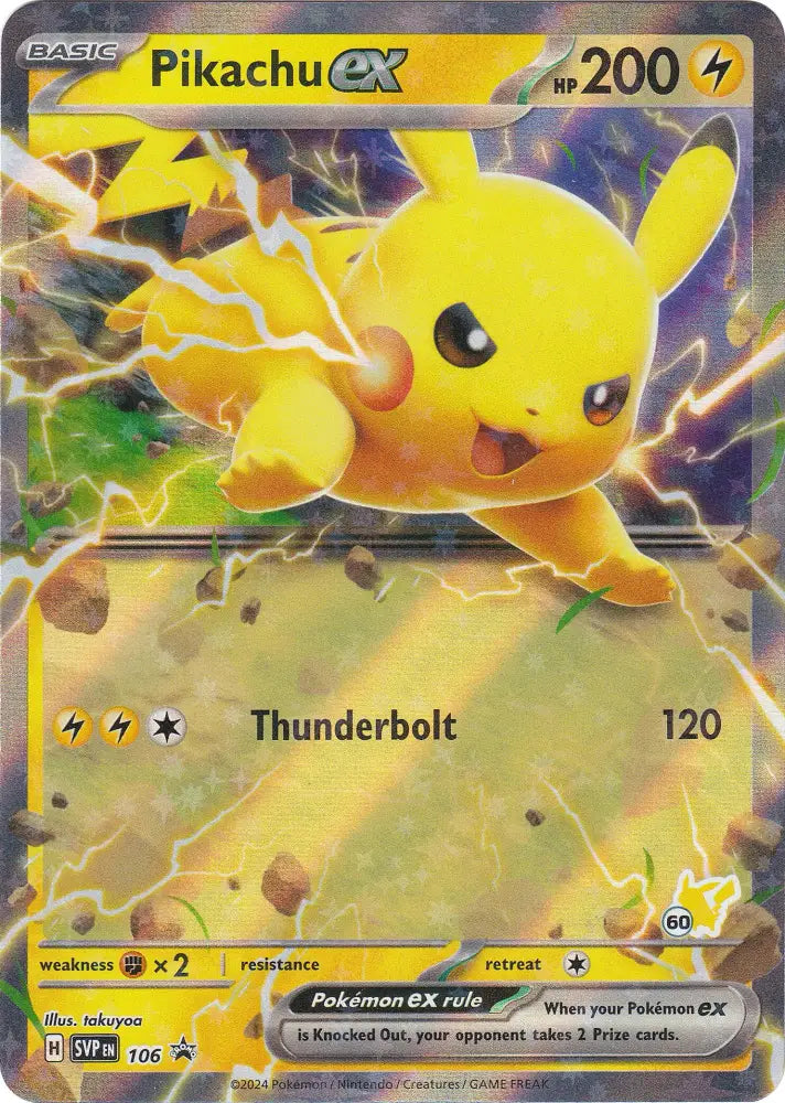 Pikachu ex (106) (Pikachu 60) [Battle Academy 2024] - Pokemon Single