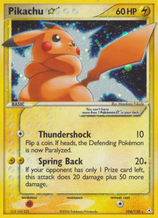 Pikachu Star (104/110) [EX: Holon Phantoms] - Pokemon Single