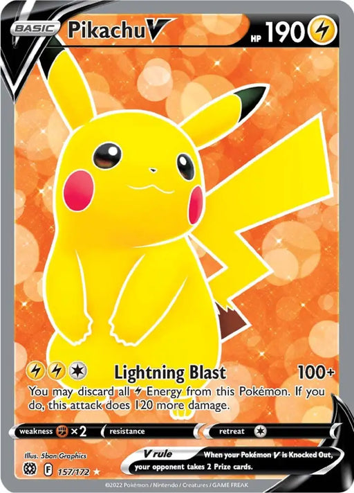 Pikachu V (157/172) [Sword & Shield: Brilliant Stars] - Pokemon Single