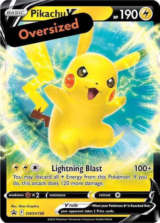 Pikachu V (SWSH198) (Jumbo Card) [Sword & Shield: Black Star Promos] - Pokemon Single