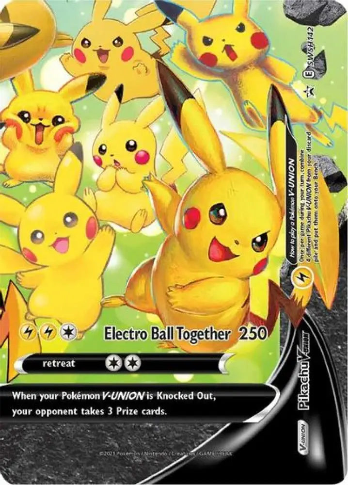 Pikachu V-UNION (SWSH142) (Celebrations) [Sword & Shield: Black Star Promos] - Pokemon Single