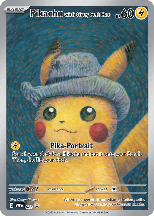 Pikachu with Grey Felt Hat (085) [Scarlet & Violet: Black Star Promos] - Pokemon Single