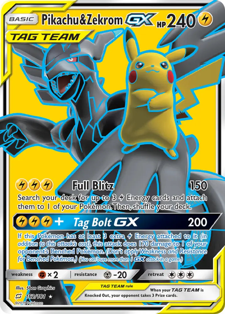 Pikachu & Zekrom GX (162/181) [Sun & Moon: Team Up] - Pokemon Single