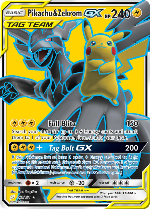 Pikachu & Zekrom GX (162/181) [Sun & Moon: Team Up] - Pokemon Single