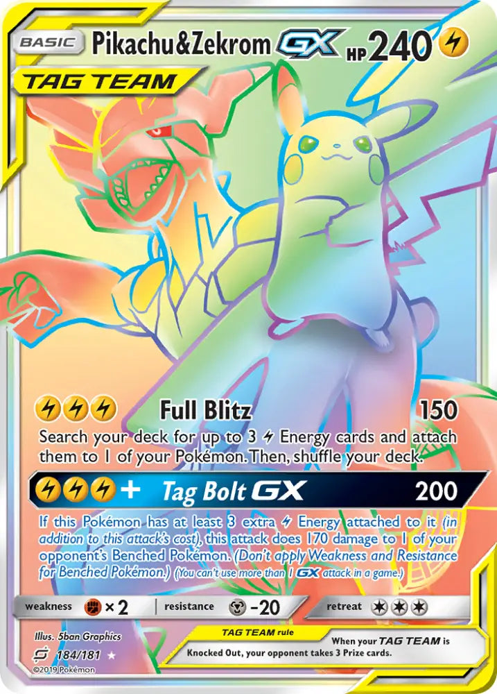 Pikachu & Zekrom GX (184/181) [Sun & Moon: Team Up] - Pokemon Single