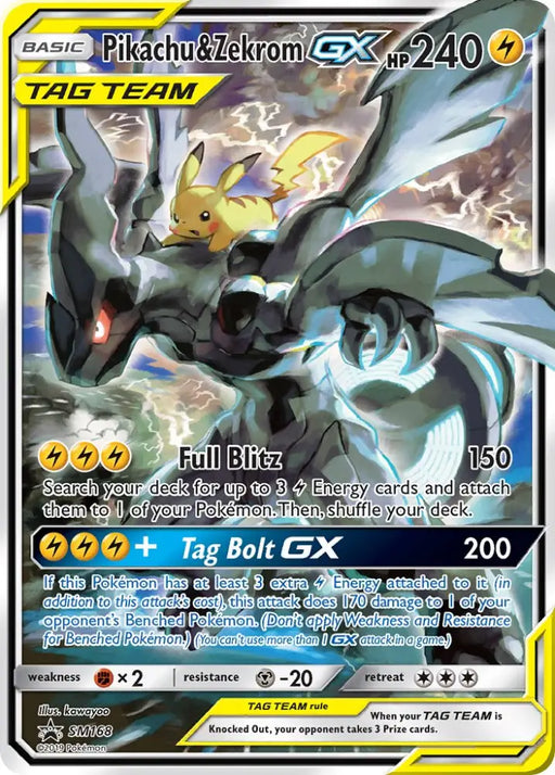 Pikachu & Zekrom GX (SM168) [Sun & Moon: Black Star Promos] - Pokemon Single