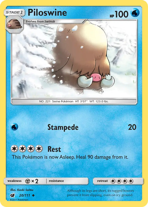 Piloswine (20/111) [Sun & Moon: Crimson Invasion] - Pokemon Single