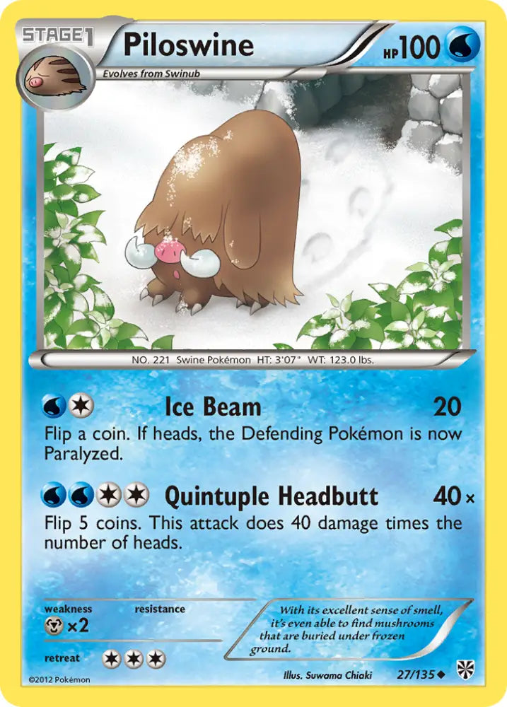 Piloswine (27/135) [Black & White: Plasma Storm] - Pokemon Single