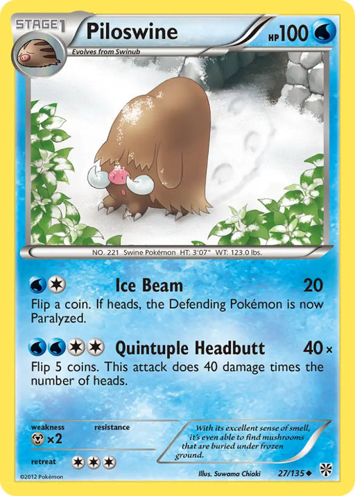 Piloswine (27/135) [Black & White: Plasma Storm] - Pokemon Single