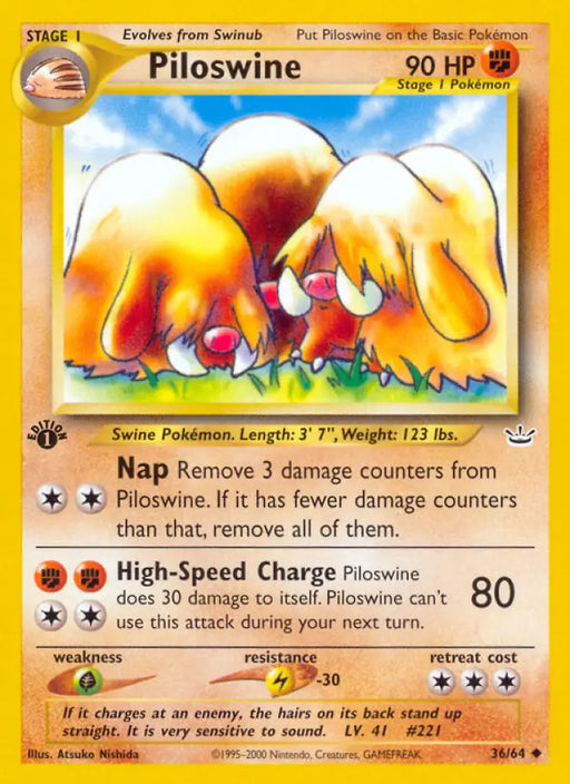 Piloswine (36/64) [Neo Revelation 1st Edition] - Pokemon Single