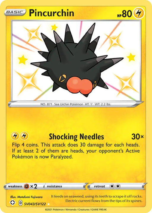 Pincurchin (SV043/SV122) [Sword & Shield: Shining Fates] - Pokemon Single