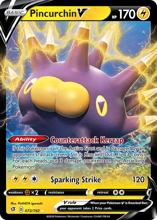 Pincurchin V (072/192) [Sword & Shield: Rebel Clash] - Pokemon Single