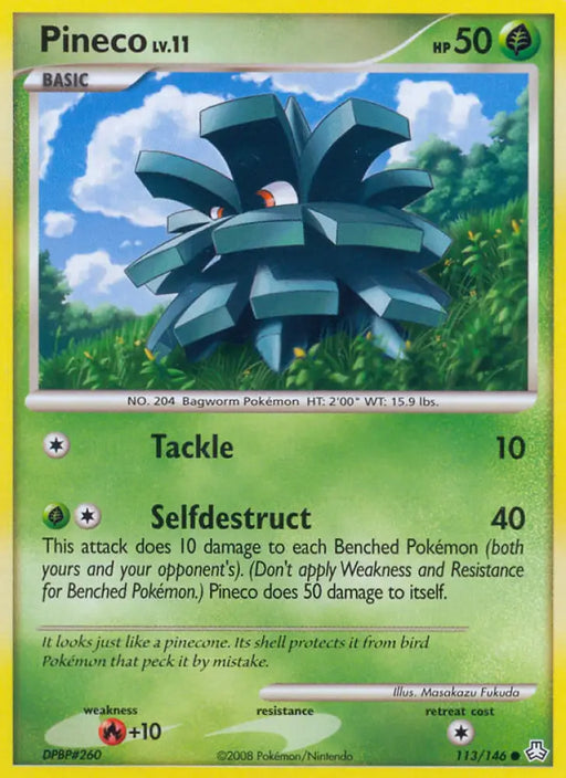 Pineco (113/146) [Diamond & Pearl: Legends Awakened] - Pokemon Single