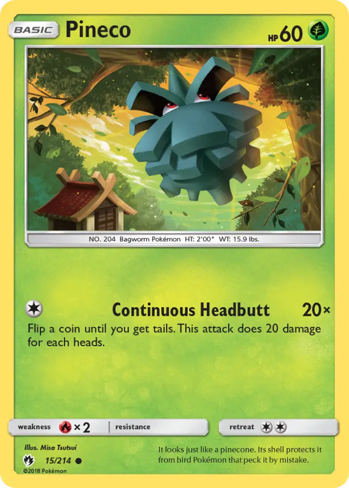 Pineco (15/214) [Sun & Moon: Lost Thunder] - Pokemon Single