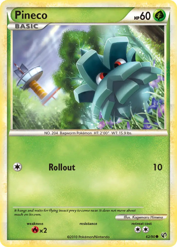 Pineco (62/90) [HeartGold & SoulSilver: Undaunted] - Pokemon Single