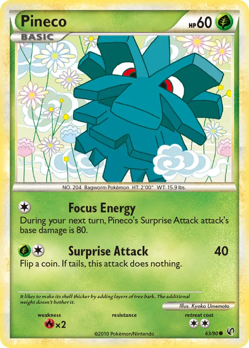 Pineco (63/90) [HeartGold & SoulSilver: Undaunted] - Pokemon Single