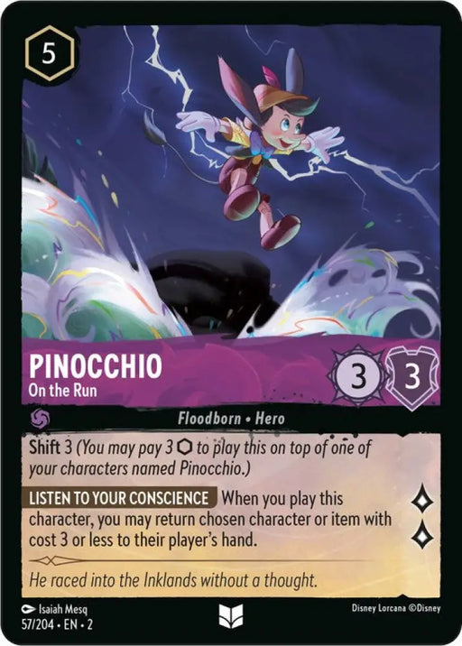 Pinocchio - On the Run (57/204) [Rise of the Floodborn] - Lorcana Single