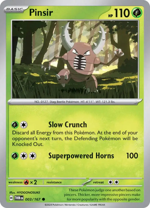 Pinsir (003/167) [Scarlet & Violet: Twilight Masquerade] - Pokemon Single