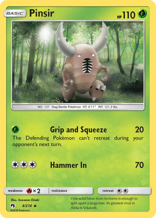 Pinsir (4/214) [Sun & Moon: Lost Thunder] - Pokemon Single